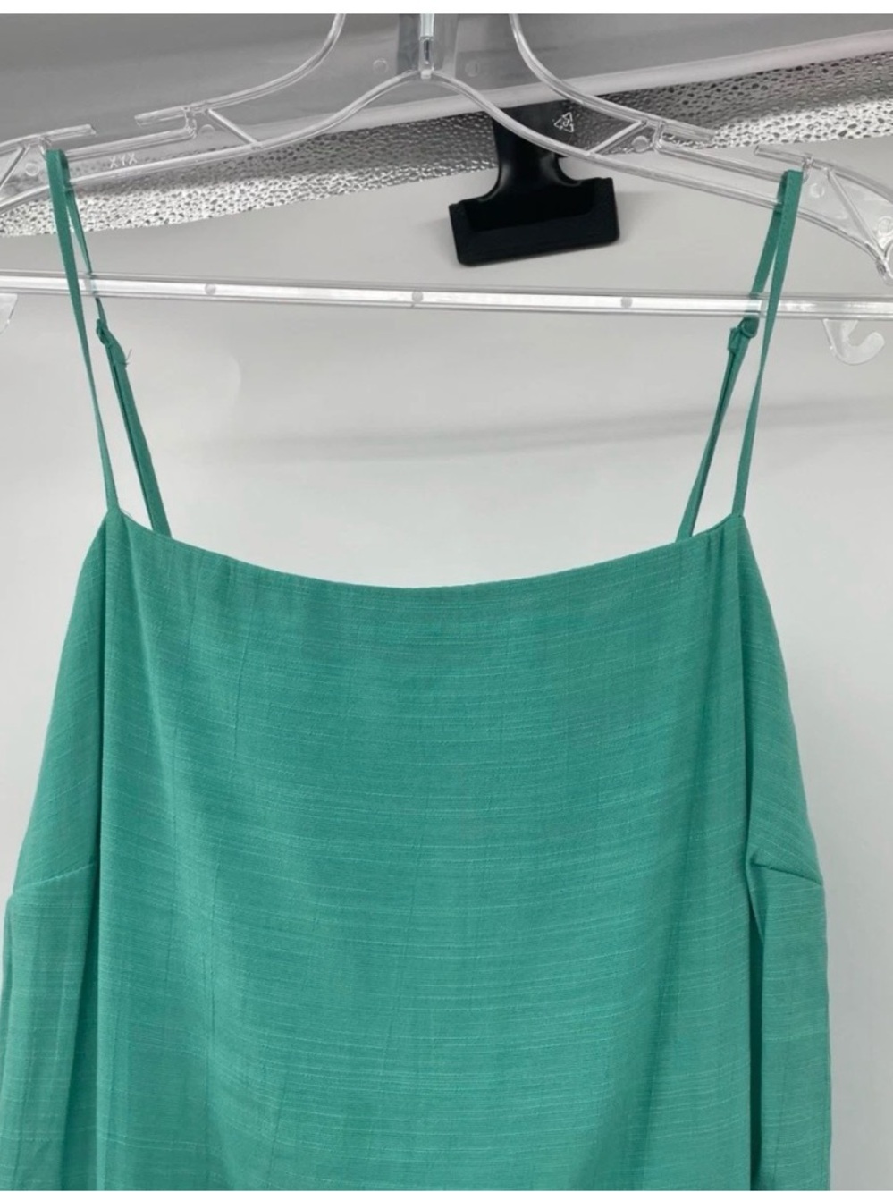 Nine West Teal/ turquoise Spaghetti-Strap Midi Dress with Side Knot - Picture 2 of 9